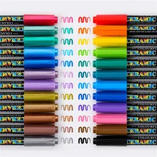 Ensemble de stylos de coloriage en céramique, 12, 24 et 36 couleurs, marqueurs de peinture acrylique cuits au four à haute température, cadeau