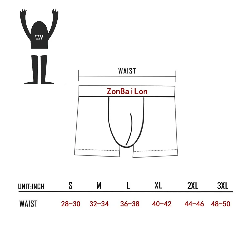 3Pcs/lot Men's Boxer Briefs Bamboo Breathable Soft Fitness Undrewear With Comfort Waistband US Size