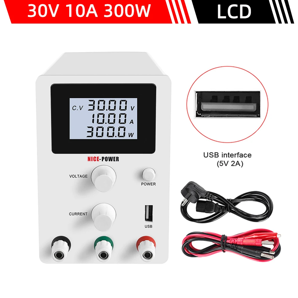 LED Switching Variable Lab Power Supply DC Adjustable 30V 10A