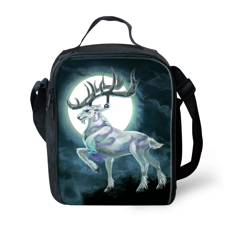 

HaoYun Children's School Insulated Lunch Bags Fantasy Moon Deer Pattern Kids Water-proof Lunch Box Family Picnic Container