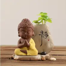 Керамическая ваза, маленький монах, Декор, Настольная Ваза, маленький цветочный горшок Будды, растение, бонсай, гидропонное украшение для дома, аксессуары