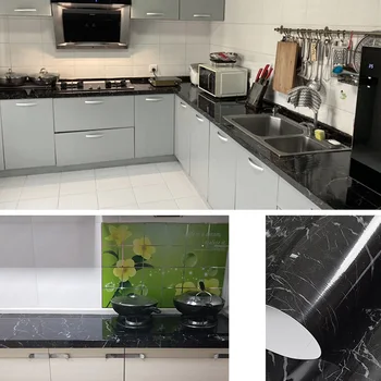 

Kitchen Marble Wall Paper PVC Wall Stickers Marble Countertop Stickers Bathroom Self Adhesive Waterproof Home Decor Wallpaper