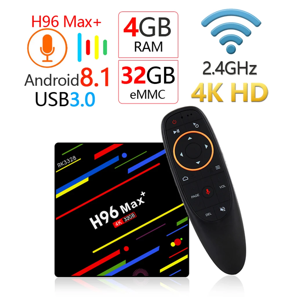 Смарт ТВ бокс H96max Android 9 0 Google Assistant 4K Dual Wifi BT Netflix медиаплеер Play Store бесплатное