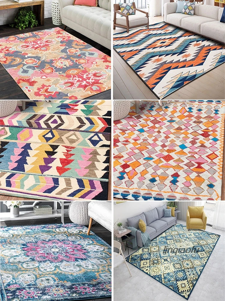 Скандинавский марокканский Национальный Ветер кровать одеяло спальня гостиная Коврик Прямоугольный входной коврик