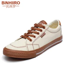BINHIIRO/Весенняя Мужская обувь из Вулканизированной Ткани; модная однотонная повседневная обувь на шнуровке; кроссовки на резиновой плоской подошве; повседневная мужская обувь;