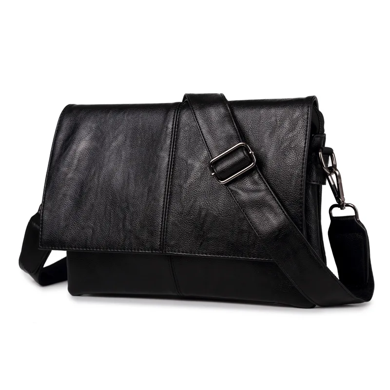 

Men's leather messenger bag business casual Joker shoulder bag