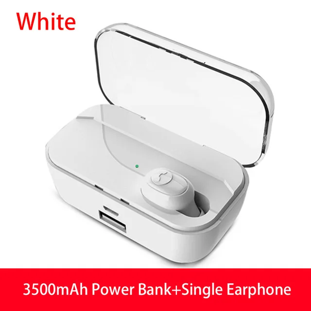 Aces power IPX 7 беспроводные наушники мини-наушники Bluetooth 3500 мАч power Bank телефон заряжаемые наушники 8D TWS стерео наушники G6S - Цвет: Single Ear White