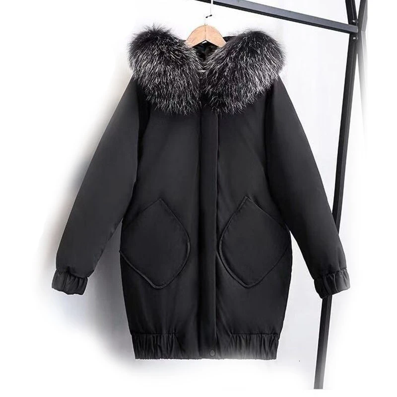 Зимняя куртка размера плюс 4XL, ветровка, женское Свободное длинное пальто, Хлопковая женская одежда, парка, Женская Корейская шапка с капюшоном