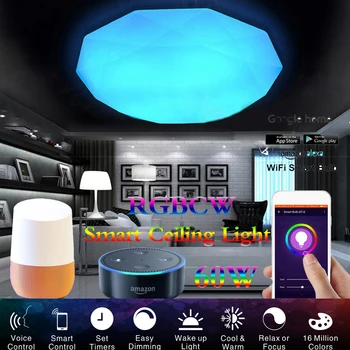 

60W Smart LED Ceiling Light WIFI Control Lights AC220V 110V Interior Ceiling Led Lighting Living Room Lamp Work with Apple IFTTT