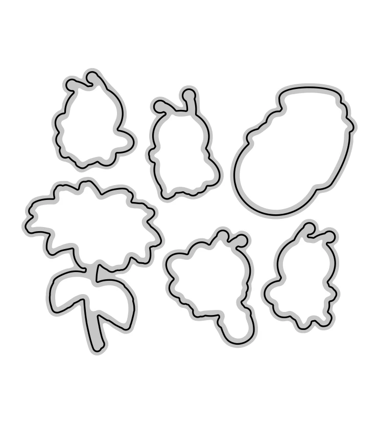 MangoCraft Cute Busy Bee Metal Cutting Dies Clear Stamps Set Stencils For Decor DIY Scrapbooking Cards Embossing Stamps Die 