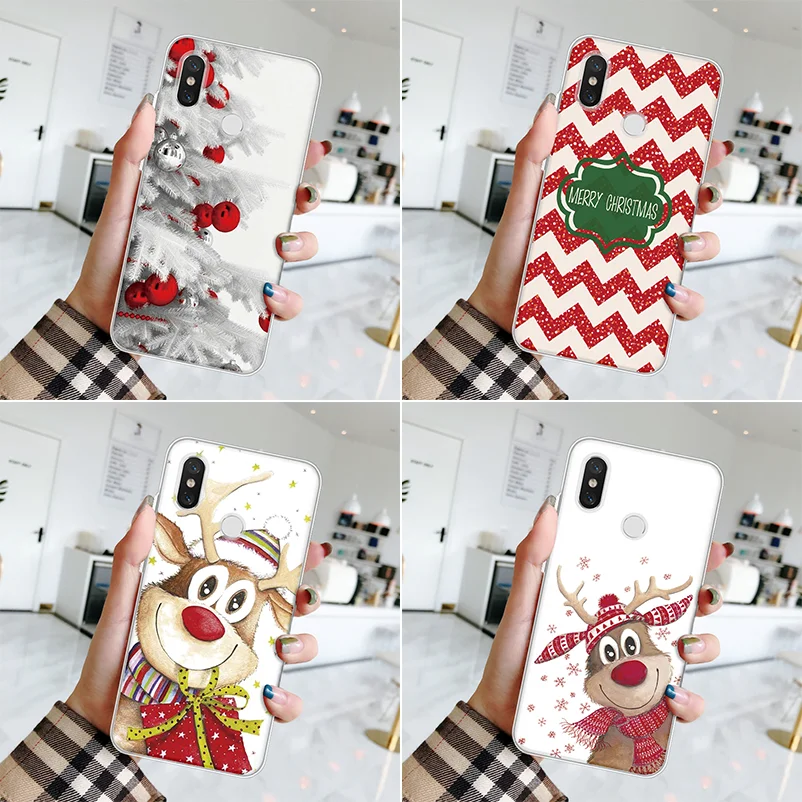 

Christmas Deer Case For Xiaomi Redmi 7 7A 5 Plus 6A S2 Go K20 Note 5A 5 6 7 Pro Mi 8 Lite 9 SE 9T A1 A2 A3 F1 CC9 CC9e TPU Cover