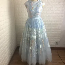 XUANDREAM, Новое поступление, vestido azul turquesa debutante curto, с круглым вырезом, с аппликацией, кружевные Элегантные винтажные длинные платья для выпускного вечера, XD-144