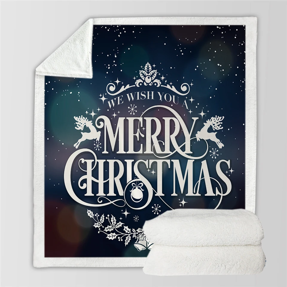 Christmas Blankets soft printed Flannel Blanket Tapestry Christmas Blanket Flannel Fabric Sofa Bed Blanket home decor B1023