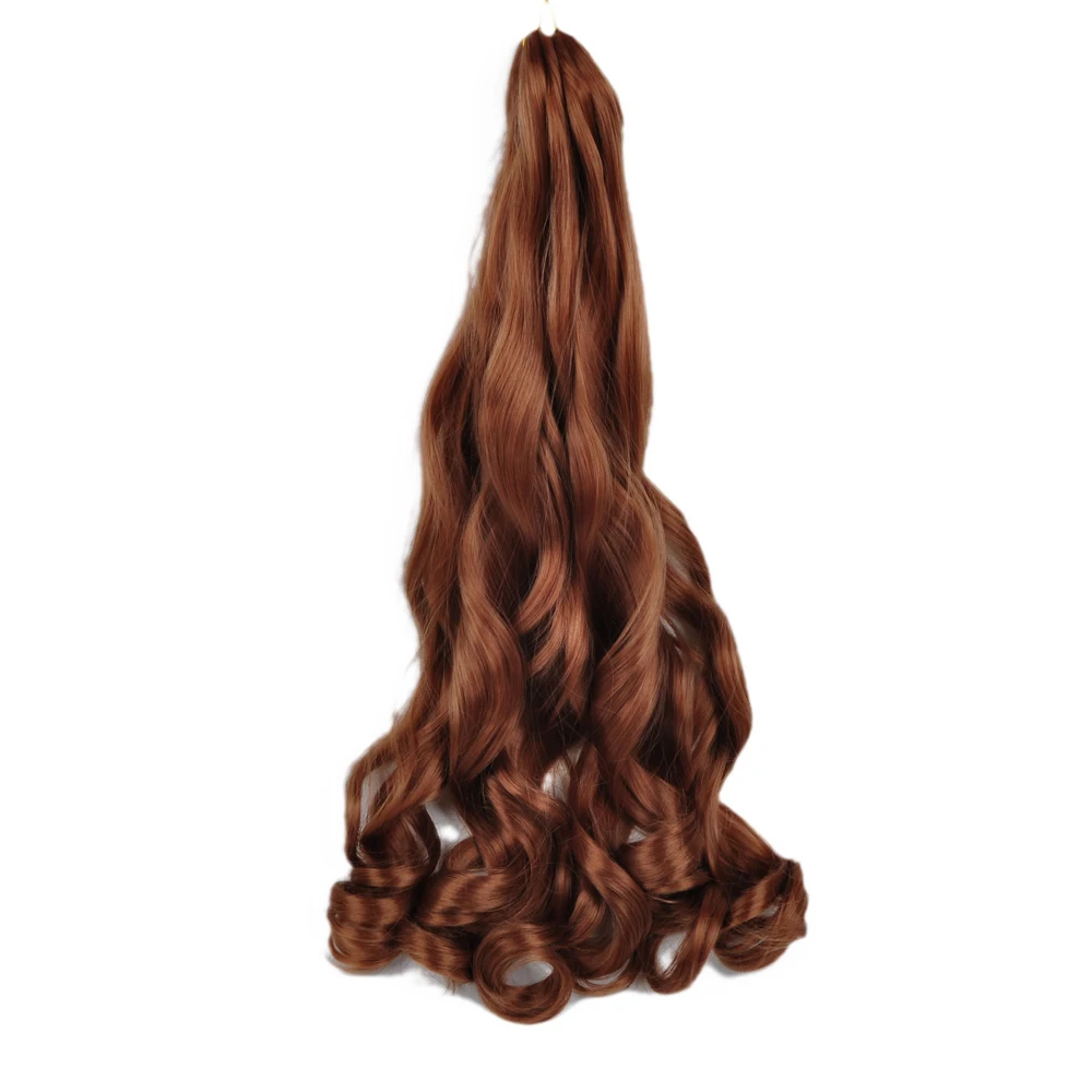 Synthetic 26 Inches Loose Wave Crochet Braids Hair Ombre Spiral Curls Pre Stretched Braiding Hair Extensions For Black Woman