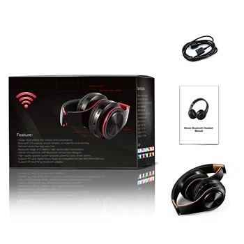 HIFI Stereo Earphones Bluetooth Headset FM and Support SD Card 6