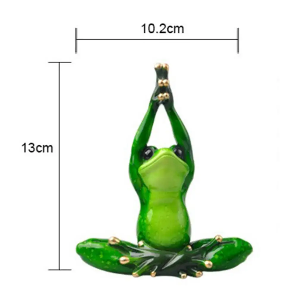 3D Йога лягушки фигурки изделия из смолы настольные украшения игрушки животных Рисунок Статуя творческие подарки - Цвет: 1pcs 01