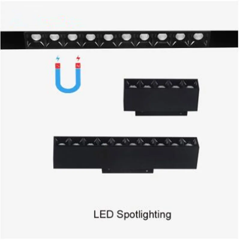 High Quality Magnetic LED Track Lights Spotlight Ceiling Lamps 10W 15W 20W 25W 30W Flood Light for Clothes Shop Store Home Light
