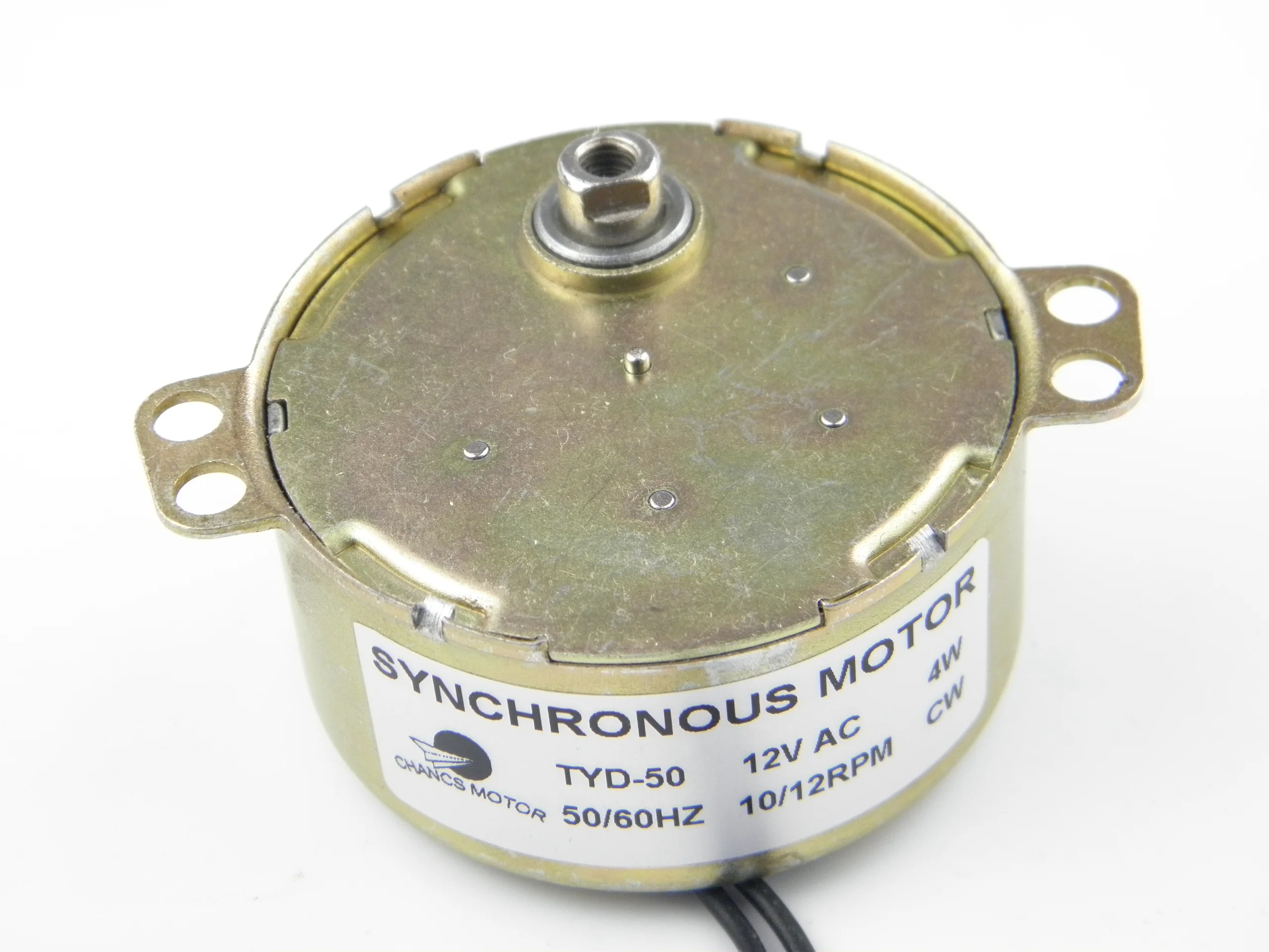 

Small Geared Motor TYD50 AC Synchronous Motor 12V AC 10-12RPM CCW Flush Shaft 6.6mm