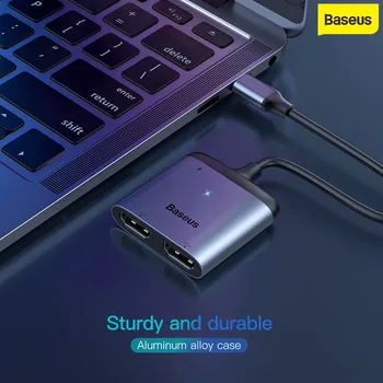 

Baseus Type-C to HDMI HUB Adapter Multi USB Splitter Adapter 3 Port with Micro USB Charging for Macbook Laptop Devices USB C HUB