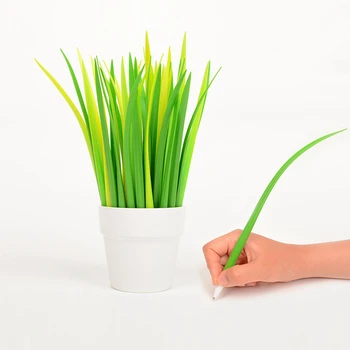 

5 Pcs Tiny Green Grass Gel Pen Blade Grass Potting Decoration Zakka Stationery Office Supplies Material School New Stationery