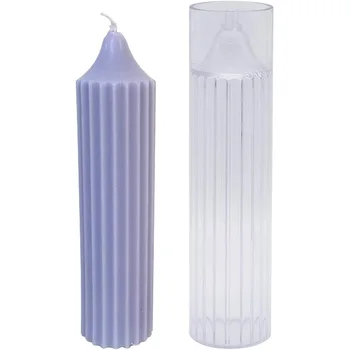 

Pillar Candle Mold Cylinder Rib Plastic Candle Molds 6 Inch for Candle Making DIY Handmade Candles
