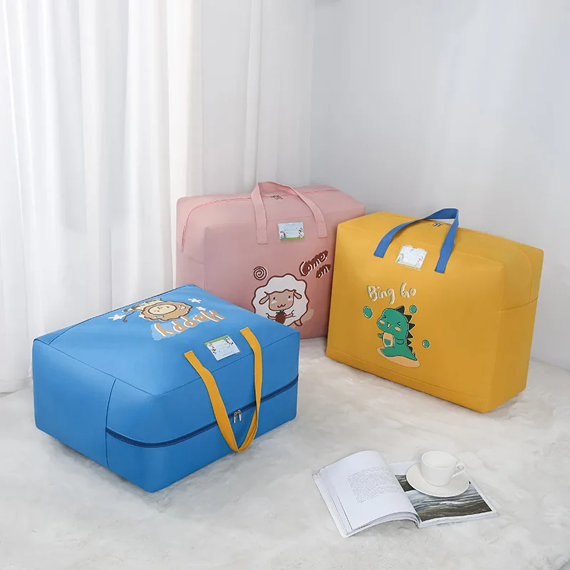 

Household Cartoon Quilt Storage Bag Oxford Large Capacity Foldable Waterproof Travel House Moving For Children's Kids Clothing