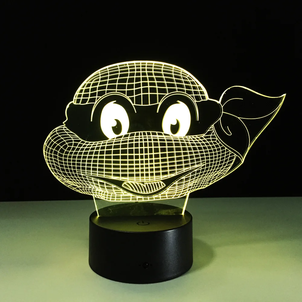 Мультфильм Черепашки Ниндзя 3D USB светодиодный ночной Светильник многоцветный новогоднее настроение лампа сенсорный детский Спальня