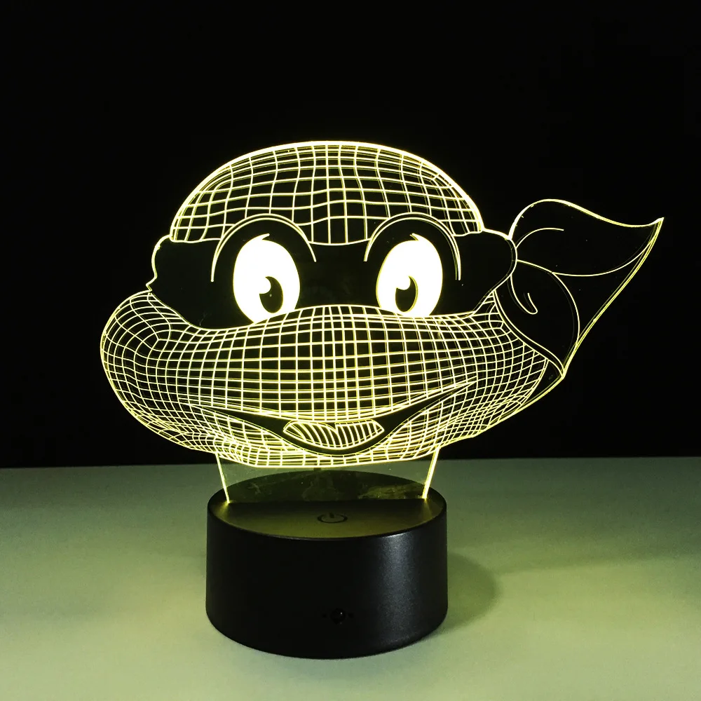 Cartoon Ninja Turtles 3D USB Led Night Light Multicolor Christmas Mood Lamp Touch Kids Bedroom Table/Desk Lighting Gifts 354