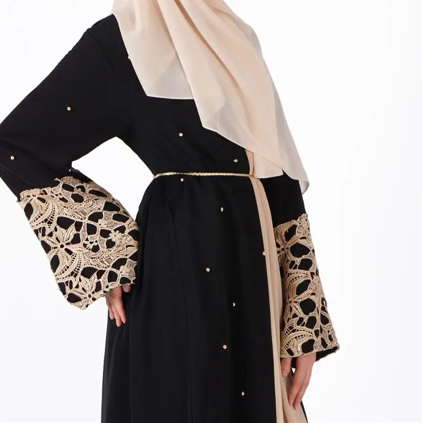 Женское платье Кафтан Abaya черное в мусульманском стиле одежда для хиджаба тобса