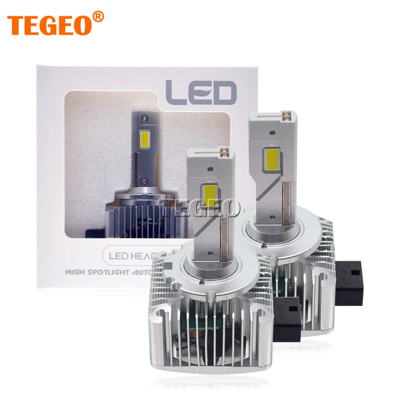 

TEGEO New D1S D3S LED Headlight 70W 8600LM 6000K D2S D4S Car Light Super Bright D5S D8S Auto Bulbs Mini No Error Canbus LED Lamp