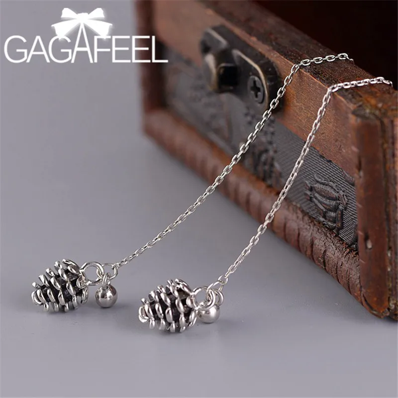 

GAGAFEEL New Mini Acorn Pine Cone Creative Design Female Personality Long Tassels Earring Fashion Ear Jewelry