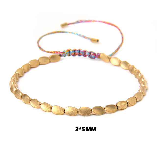 Tibetan Buddhist Copper Beads Bracelet Adjustable Braided Bracelets For Women Men Lucky Thread Bangles Vintage Jewelry