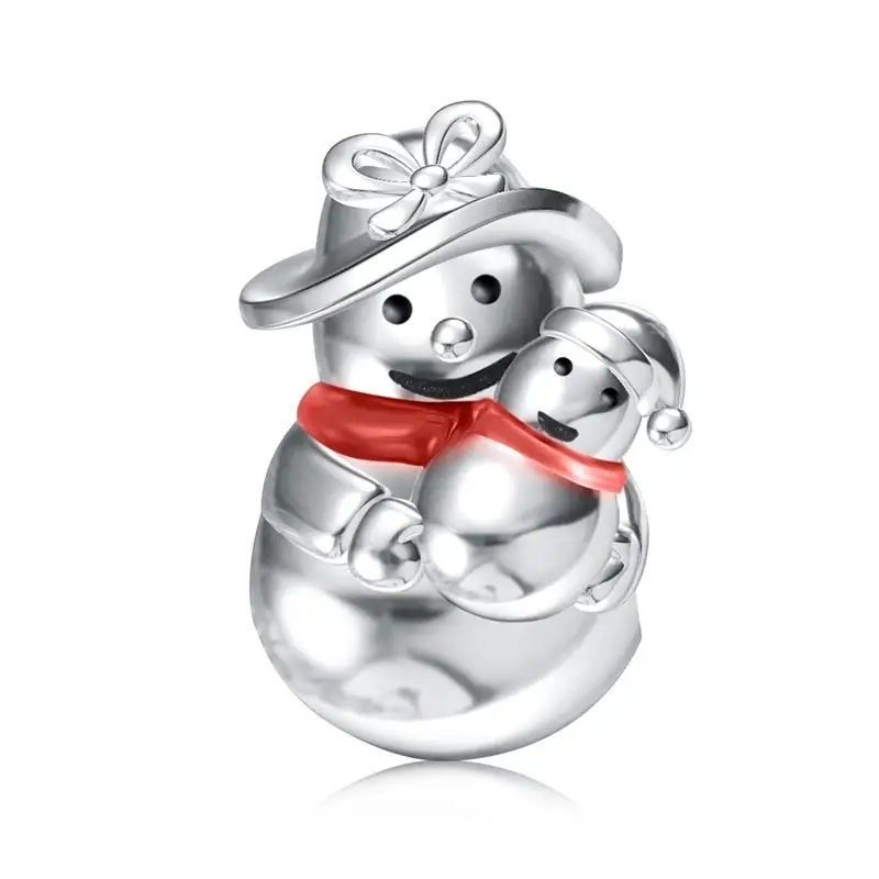 Розовый DALARAN Christmas 925 Sterling Silver Charms Beads Fit Silver 925 Original Pandora Bracelet Charm DIY Women Fine Jewelry Gift - Цвет: Розовый