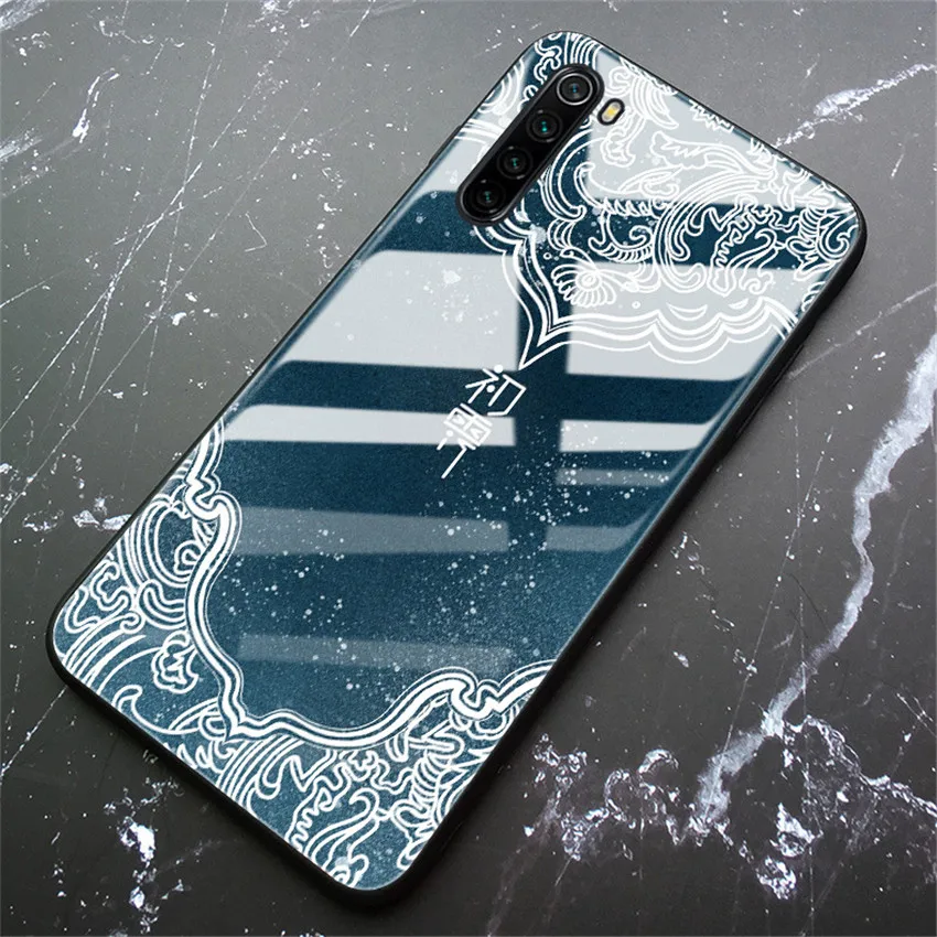 Стеклянный чехол Aixuan для Xiaomi redmi note 8 pro redmi note 7 8 чехол из закаленного стекла силиконовый защитный чехол с полным покрытием - Цвет: color 5