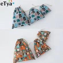 1 шт мультфильм милая сова кошка холст хозяйственная сумка эко складной многоразовый шнурок покупатель хлопка сумка для женщин леди