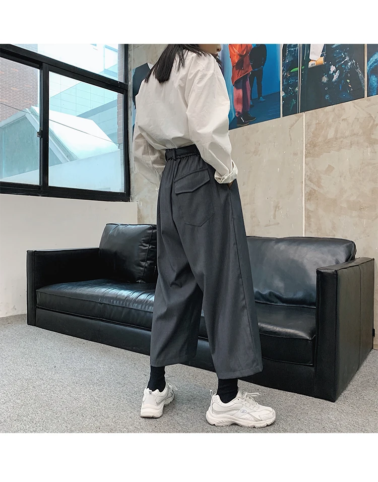 Мужские и женские уличные хип хоп прямые брюки от костюма Harajuku брюки мужские винтажные Модные свободные повседневные гаремный с широкими штанинами брюки
