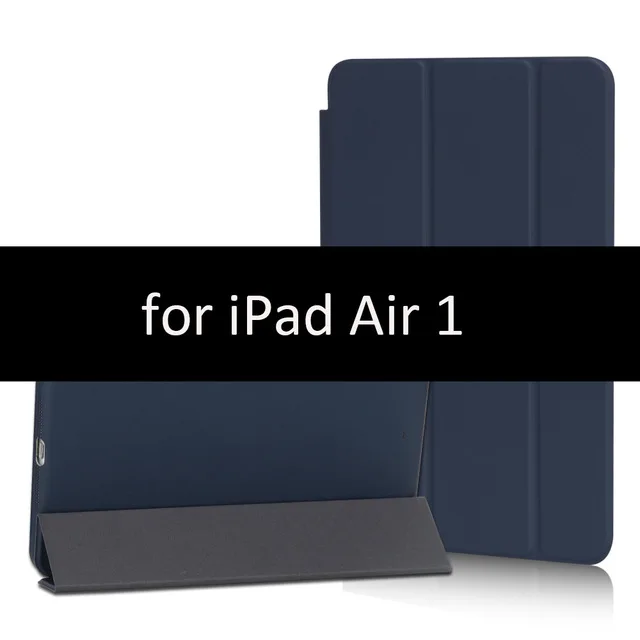 Подходит для ipad, чехол из искусственной кожи, смарт-пробуждение/Защита от сна, чехол для ipad, защитный кронштейн, чехол, флип-чехол, чехол - Цвет: Dark Blue-1