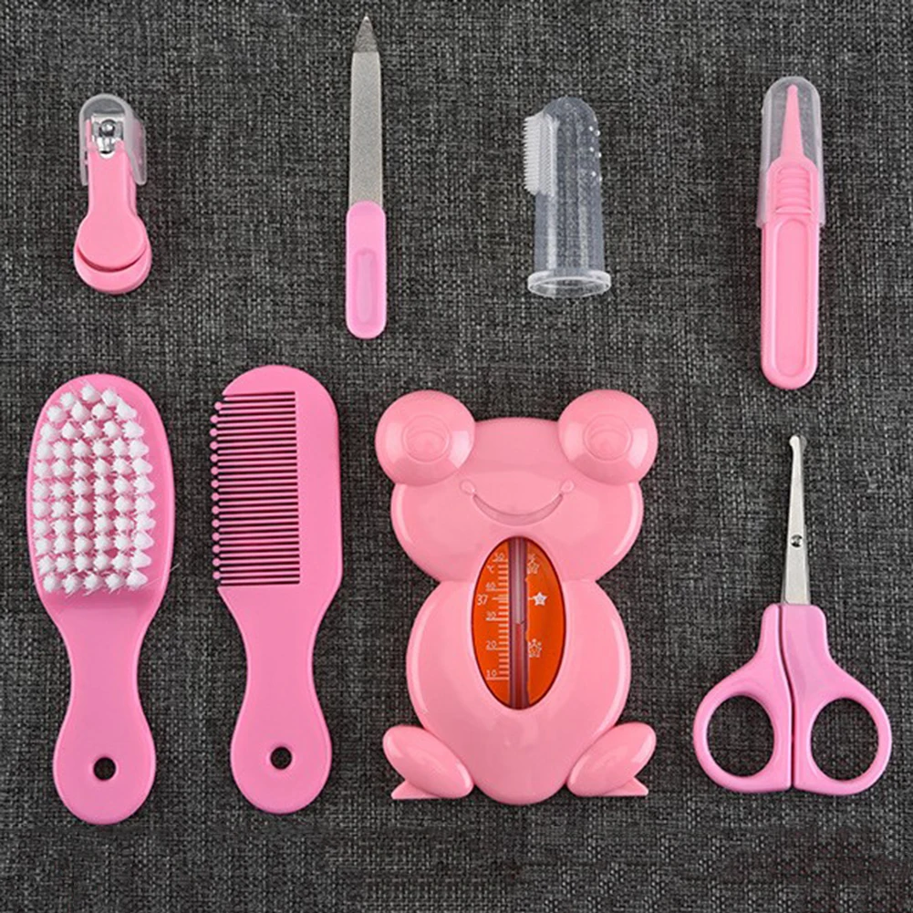 8Pcs Baby Care Tool Health Medical Devices Set Kit Nail Hair Health Care Thermometer Nose Comb Scissors for Newborn Safe Nursery