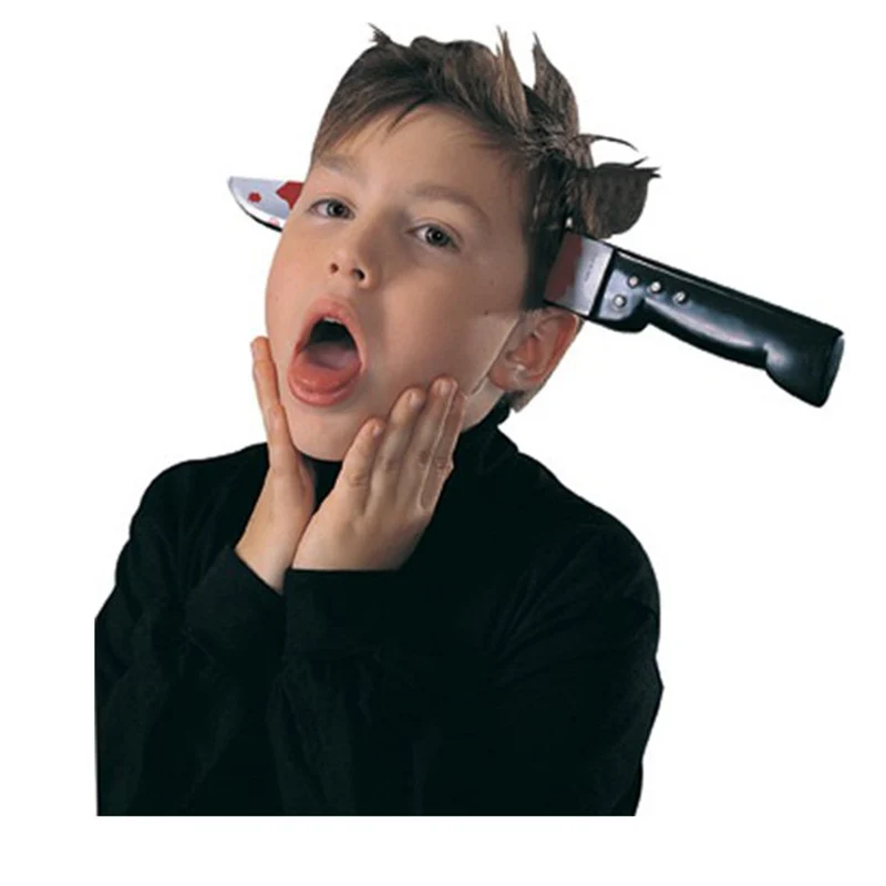 

Halloween Head Buckle Party DIY Decorative Simulation Toy Plastic Scissors Axe Head Knife Tidy Props Three-dimensional Terror