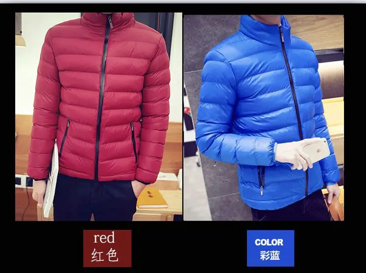 Men Autumn& Winter Cotton-padded Clothes Teenager Jacket Casual Slim Fit Thick Large Size Stand Collar Men'S Wear Students Jack