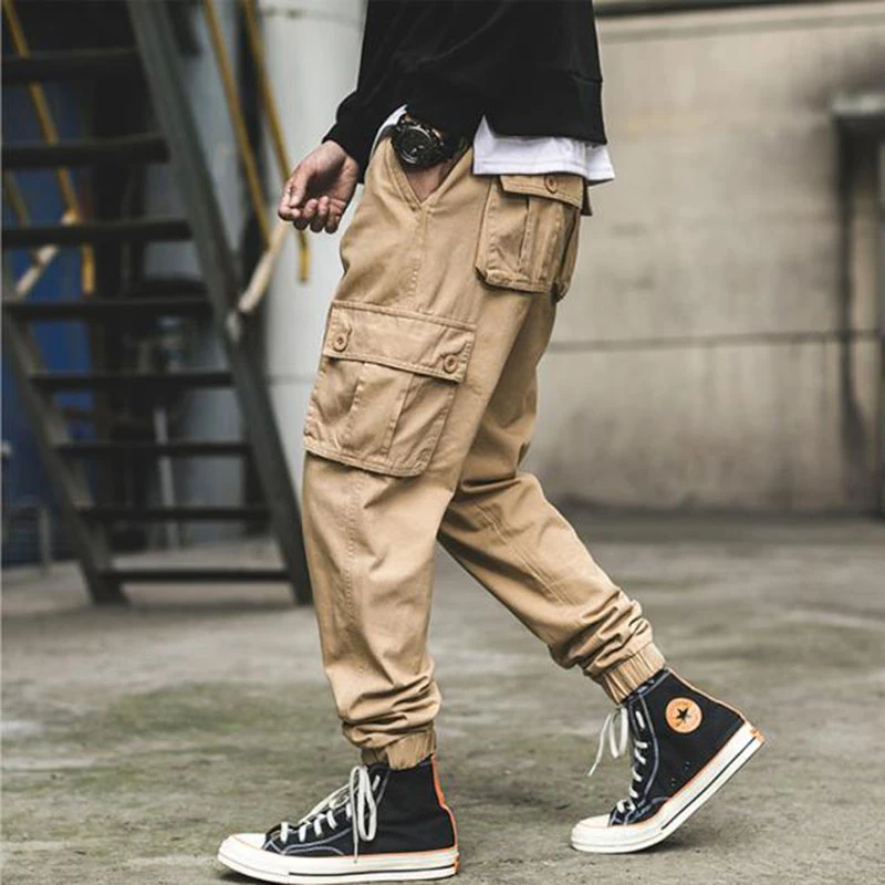 Pantalones Cargo a la moda para hombre, deportiva con bolsillos laterales, estilo Hip Hop, estilo japonés, 2022| Pantalones informales| - AliExpress