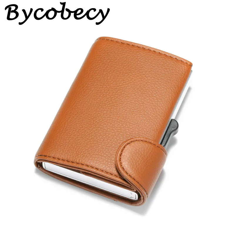 Bycobecy кошелек с блокировкой RFID, Ретро стиль, новинка, всплывающий Чехол для карт, защитный чехол для мужчин и женщин, алюминиевая коробка, держатель для карт, чехол для ID