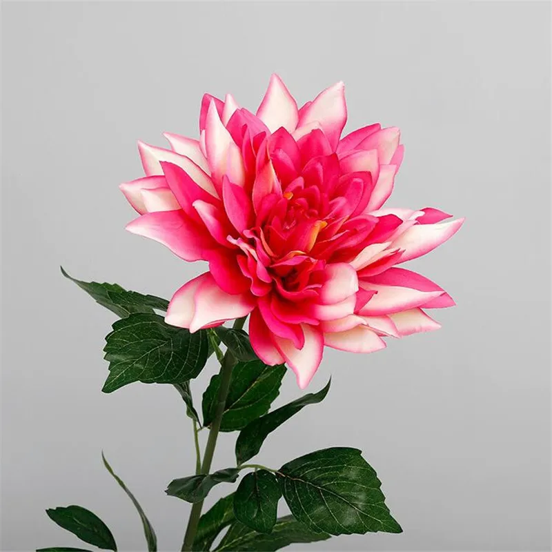 12 шт. поддельные длинные стволы Dahlia 41,3" Длина Моделирование ацтеков Dahlias для свадьбы дома декоративные искусственные цветы