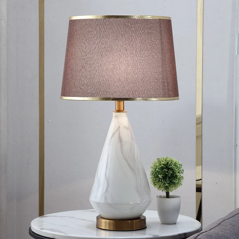Nordic 220V 110V E27 Ceramic Bedside Table Lamp Modern Simple Creative Table Light