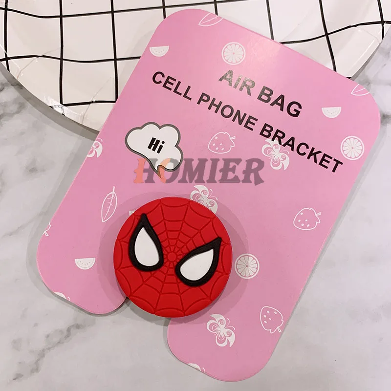 Spiderman Универсальный кронштейн-подставка для телефона, расширяющаяся подставка, растягивающийся держатель для телефона, милая мультяшная подставка для iphone 6s 7 8 X XS - Цвет: Spiderman