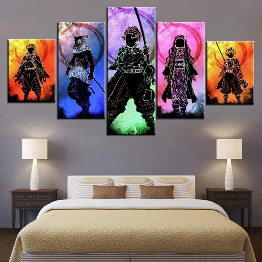 

No Framed Canvas 5Pcs Devil Hunter Wall Art Posters Pictures Home Decor Paintings Decorations