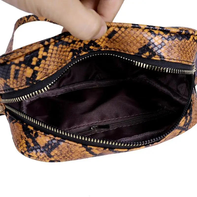 Хит, женская сумка со змеиным принтом, на ремне, на ремне, из искусственной кожи, классическая сумка-мессенджер, змеиный принт, Дамская Ретро Сумочка