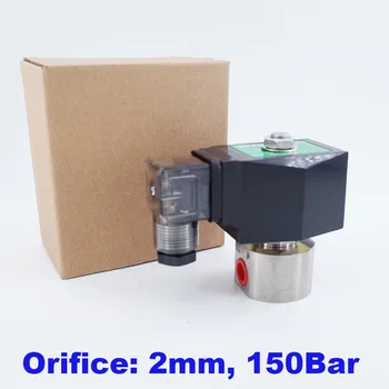 

150bar 2 way water high pressure solenoid valve 1/4" 220V 24V 12V DC Orifice 2mm N.C GSPG-02 stainless steel 304 valve