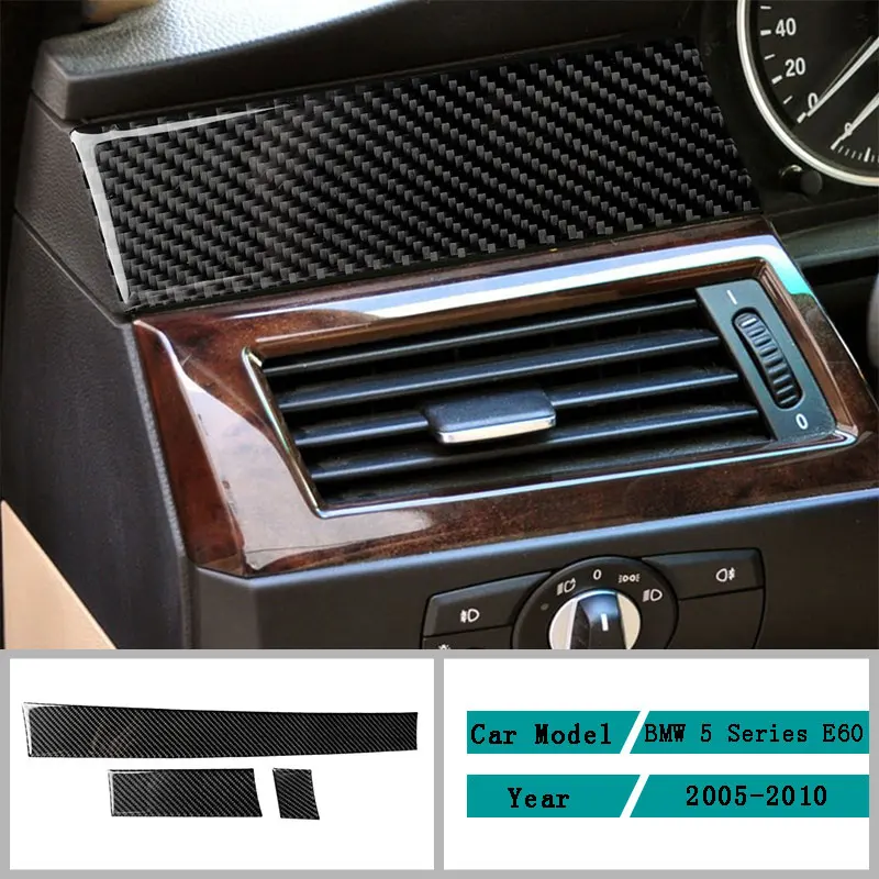 Carbon Fiber Car Accessories Interior Dashboard Panel Protective Modification Cover Trim Stickers For BMW 5 Series E60 2005-2010 |