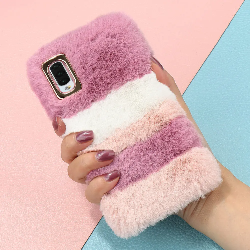LAPOPNUT Soft Case for Samsung Galaxy A71 A51 A8 2018 A7 A6 J6 J4 Plus A70 A50 A40 A30 A20 A20E A10 Plush Warm Fur Fluffy Cover |